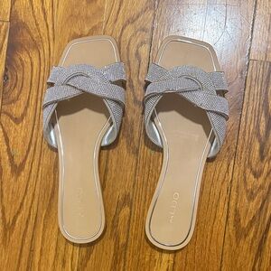 Aldo Blush Crystal Crossover Slide Sandals